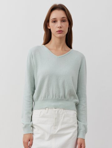 Chic V-Neck Knit_MINT