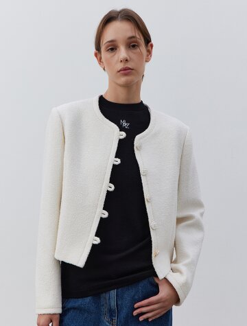 Pure Collar Tweed Jacket_IVORY
