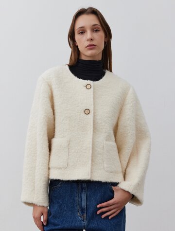 Opulent  Boucle Jacket_CREAM