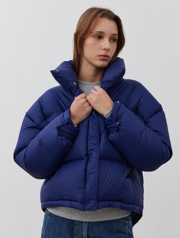 Duckdown Crop Jumper_NAVY