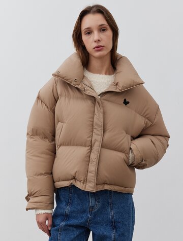 Duckdown Crop Jumper_BEIGE