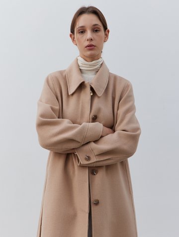 Button Point Handmade Coat-BEIGE