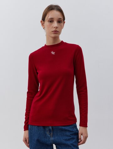 CASEL RIBBED T-SHIRT-RED