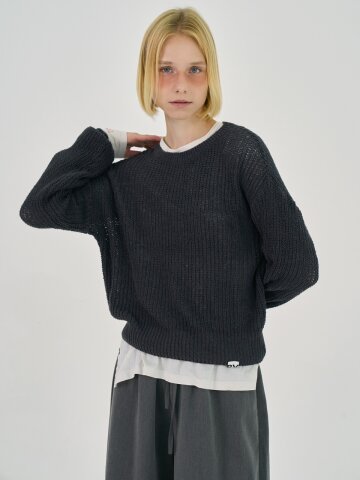 Hachi Cotton Knit Charcoal