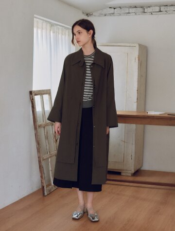 IT_Autumn charcoal trench coat