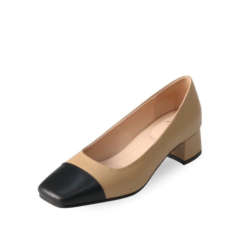 머랭고 천연소가죽 투톤 클래식펌프스 4cm M24F05L
