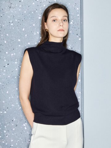 슬리브리스 모던 풀오버 니트 