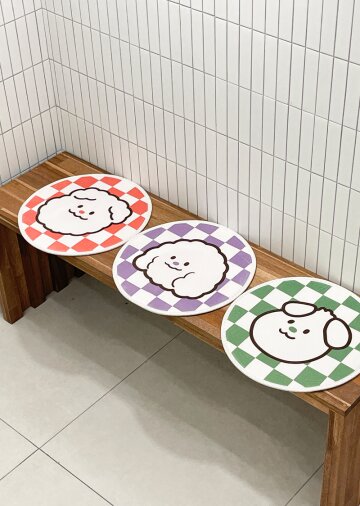 뭉쓰리 체커 포그니 원형매트