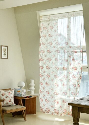 빈티지프로방스 쉬폰 커튼