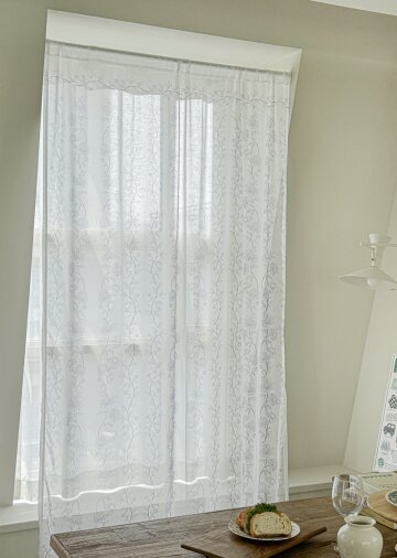 아일렛화이트 쉬폰 커튼