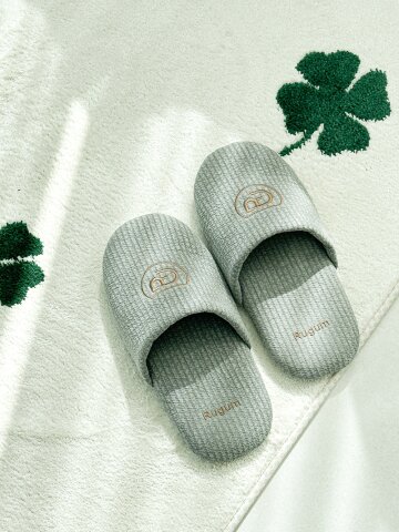 면와플 자수로고 거실화