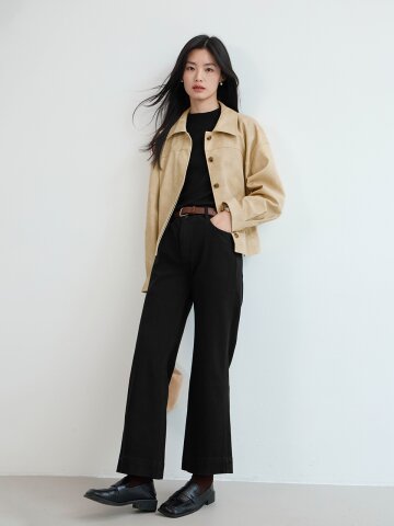 LS_Casual black boots cut pants