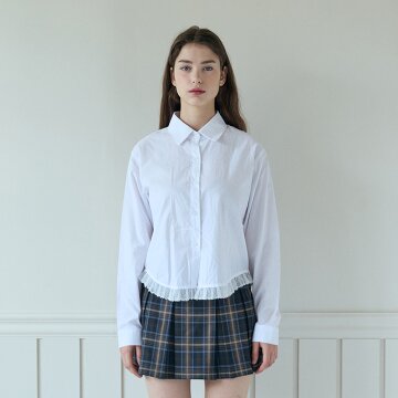 LACE LAYERED SHIRT _WHITE