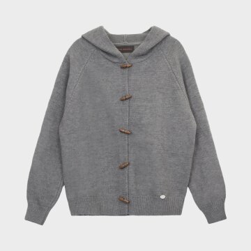 TOGGLE HOODIE CARDIGAN _GREY