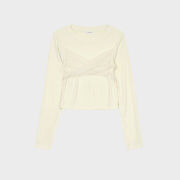 BALLET TIED RIBBON TOP _IVORY