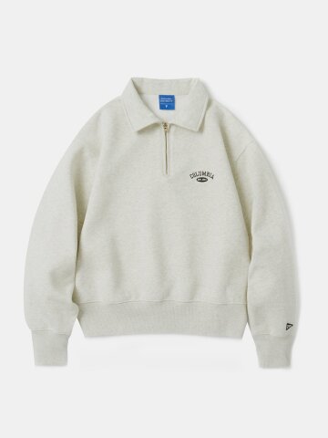 SIG ARCH LOGO WOMEN FLEECE H/ZIP SWEATSHIRTS 옐로우 오트밀