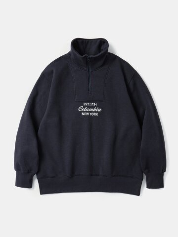 CU BIG SCRIPT TERRY H/ZIP SWEATSHIRTS 크라운네이비