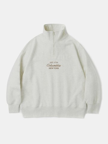 CU BIG SCRIPT TERRY H/ZIP SWEATSHIRTS 오트밀