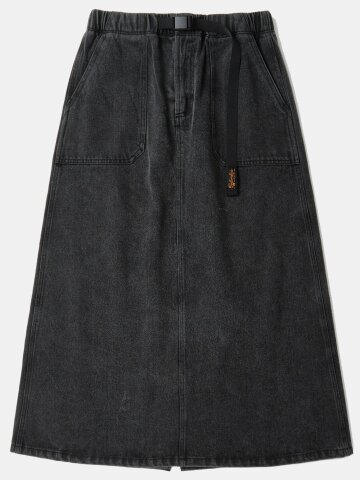 SL-LABEL BELTED DENIM SKIRT 그레이데님