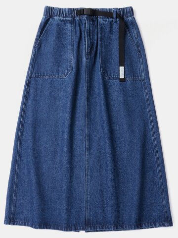 SL-LABEL BELTED DENIM SKIRT 미드나잇데님