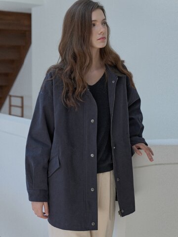 Corduroy Collar Safari Jumper - NAVY