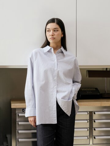 스트라이프 옥스포드 오버사이즈 셔츠