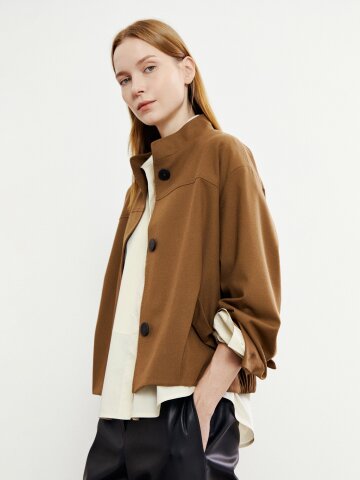 스모킹 자수 포인트 볼륨 재킷 