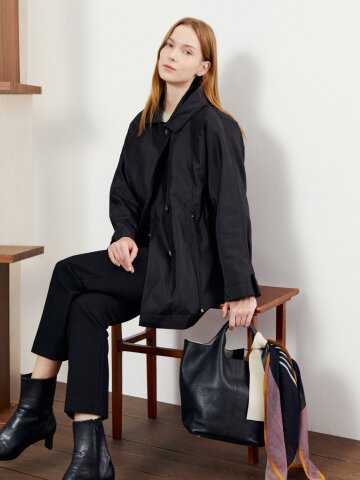 탈착 누빔 트렌치 코트 