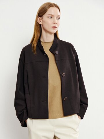 스모킹 자수 포인트 볼륨 재킷 