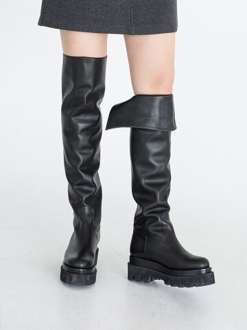 니하이 플랫폼 부츠(6.5cm)_블랙