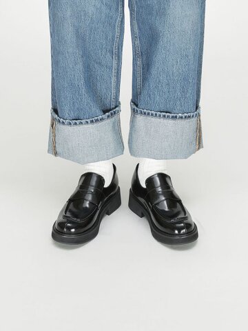 클래식 블랙 복스 로퍼(4cm)