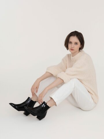 블랙 복스 브로그 첼시 부츠 (6cm)