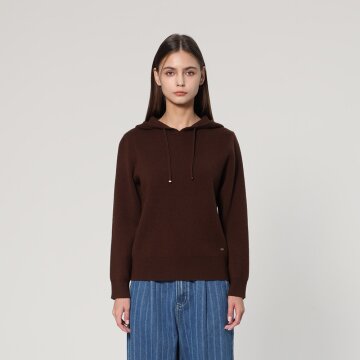 울 블랜드 후드 니트 풀오버 (UFJKHO322N-D/BROWN)