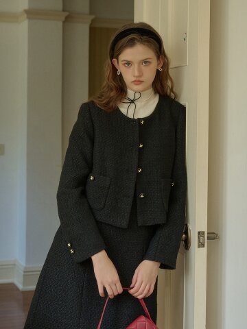SR_Exquisite wool tweed jacket_2color