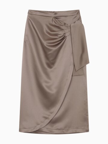 Tulip Wrap Skirt_brown
