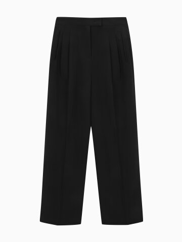 Pin tuck slacks black