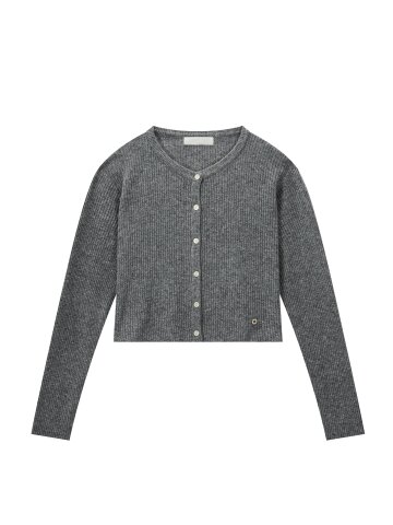 Cashmere ribbed cardigan_grey