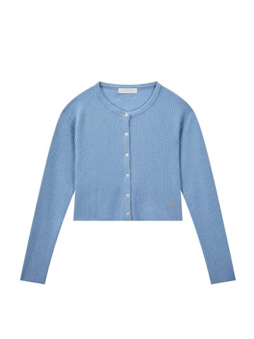 Cashmere ribbed cardigan_skyblue