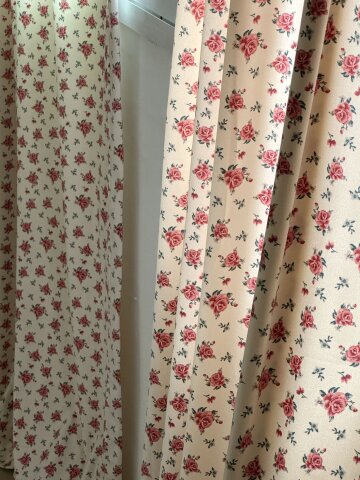 로즈 벨벳 플라워 방한 암막커튼 2COLOR