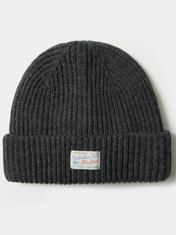 SL-LABEL RELAX FIT KNIT BEANIE 차콜