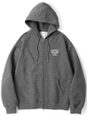 Small lettering zip-up C.M.grey