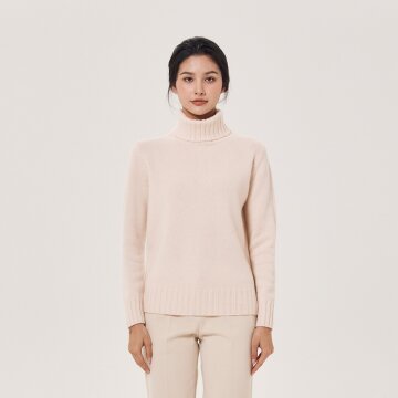 캐시미어 블렌드 터틀넥 니트 풀오버 (UFJKTN445N-IVORY)