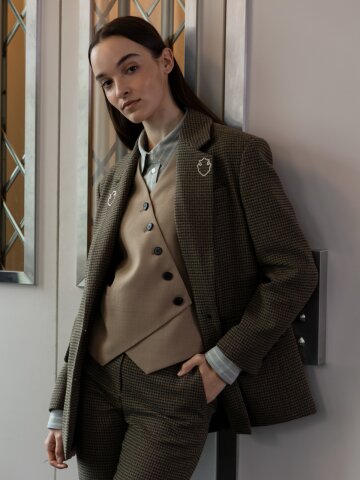 웜그레이 체크 자켓