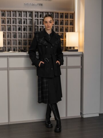 블랙 체크 스커트