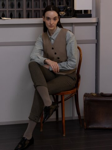 웜그레이 체크 팬츠