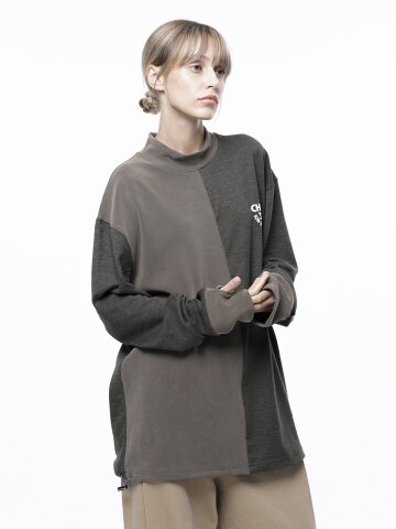 Circle Reverse Slev Hlaf-neck Sweat - Khaki Beige /M243MT03KAW