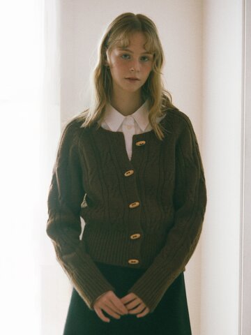 Vintage Cable Wool Knit Cardigan