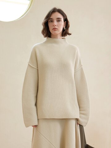 YY_Loose turtleneck sweater_IVORY