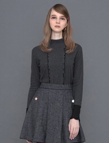 [페리 메라] 리아나 하프넥 소프트 목폴라 (그레이)