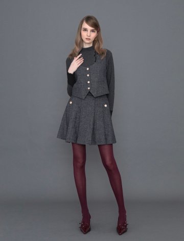 [페리 메라] 로미 울 플리츠 스커트